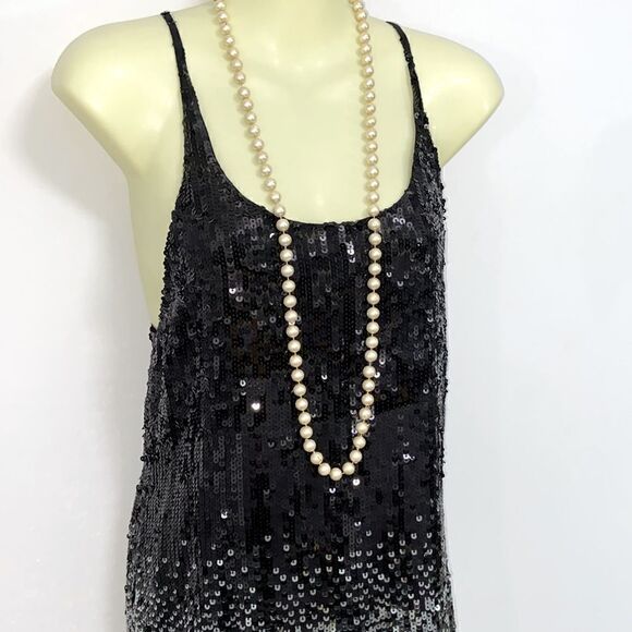 BCBG MAXAZRIA Dress Sequins Overlay Excellent Vintage. Very Gatsby Sz Sm - Picture 3 of 8